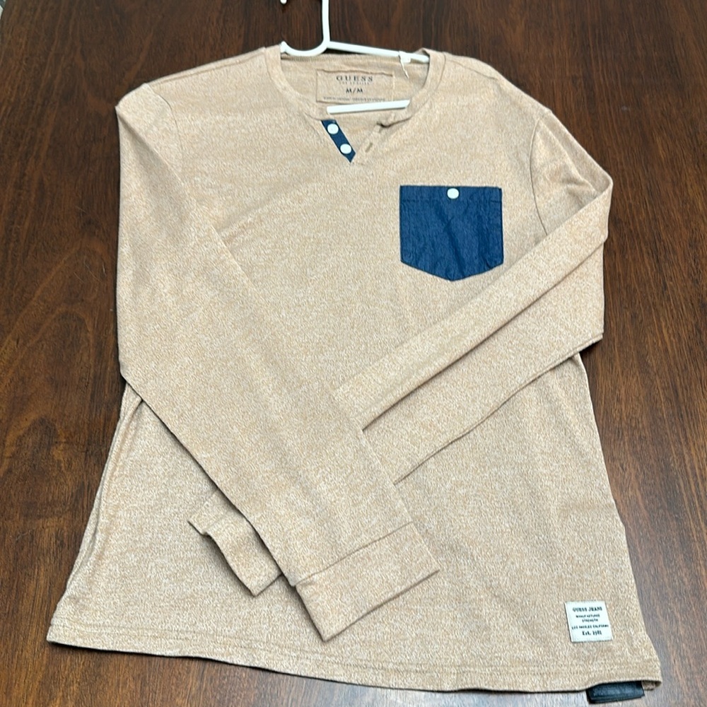 mens guess long sleeve shirt